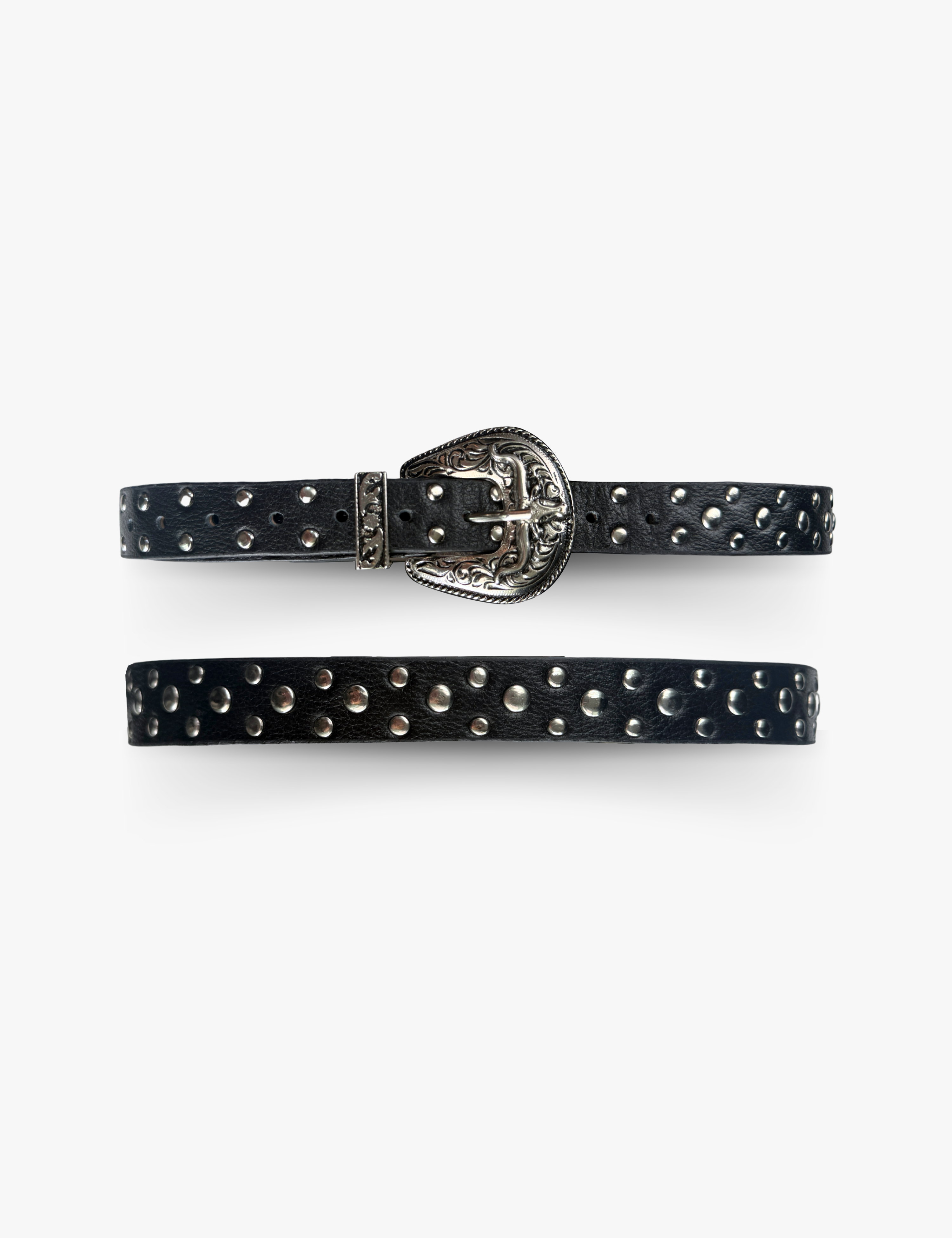Mini Studded Belt Black Silver