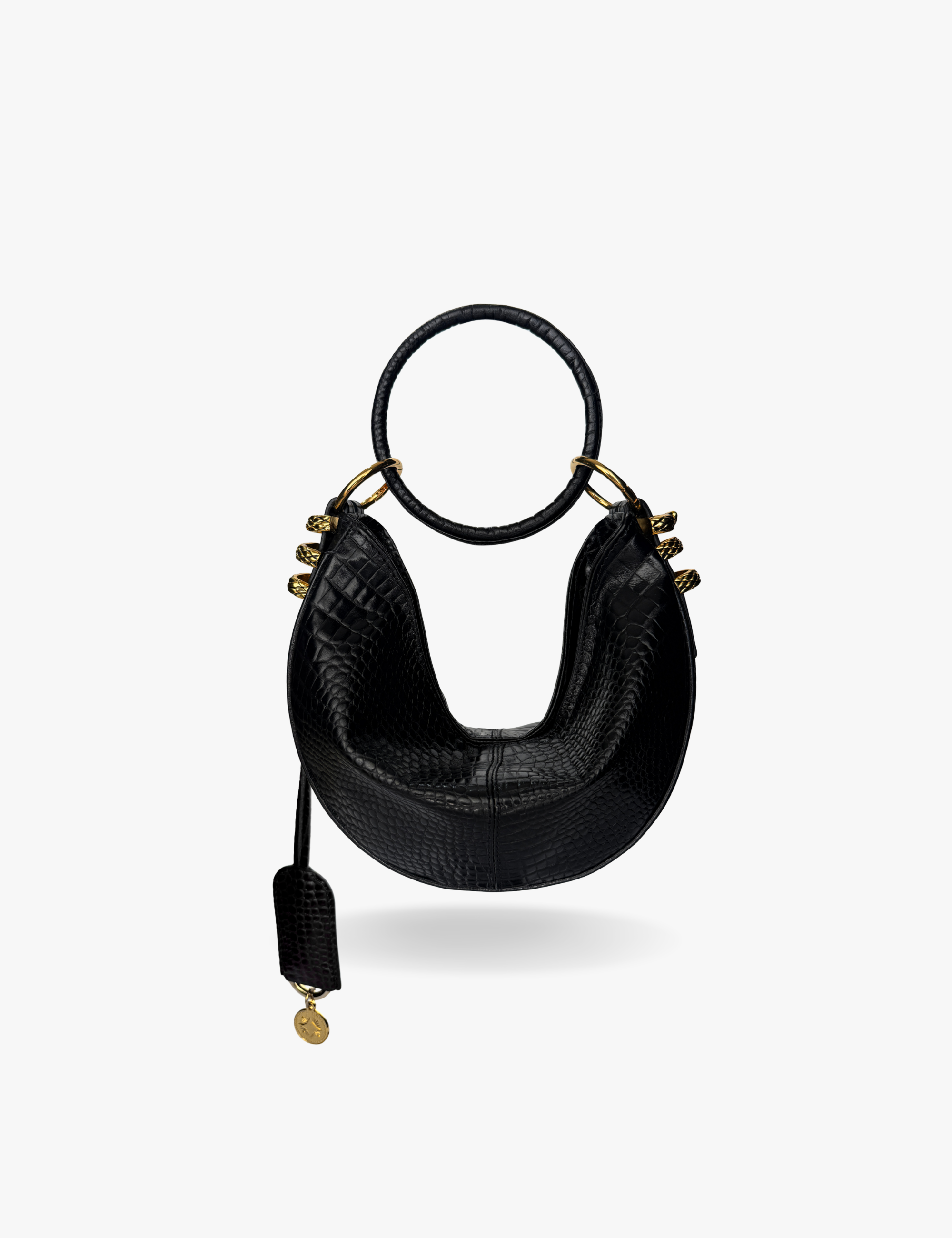 The Mini Hobo Oracle Hiss Ivy Bag Black Lizard