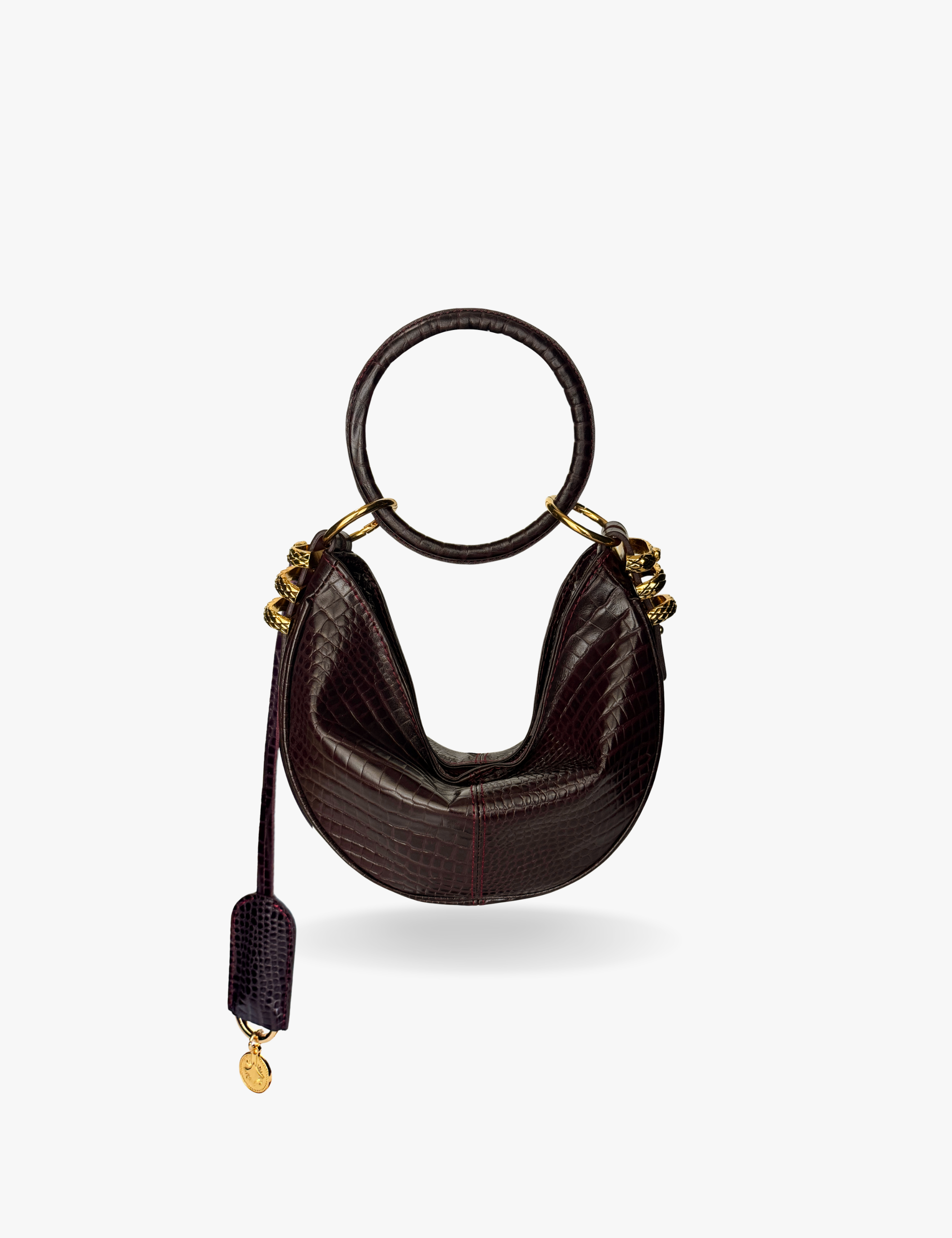 The Mini Hobo Oracle Hiss Ivy Bag Black Cherry Lizard