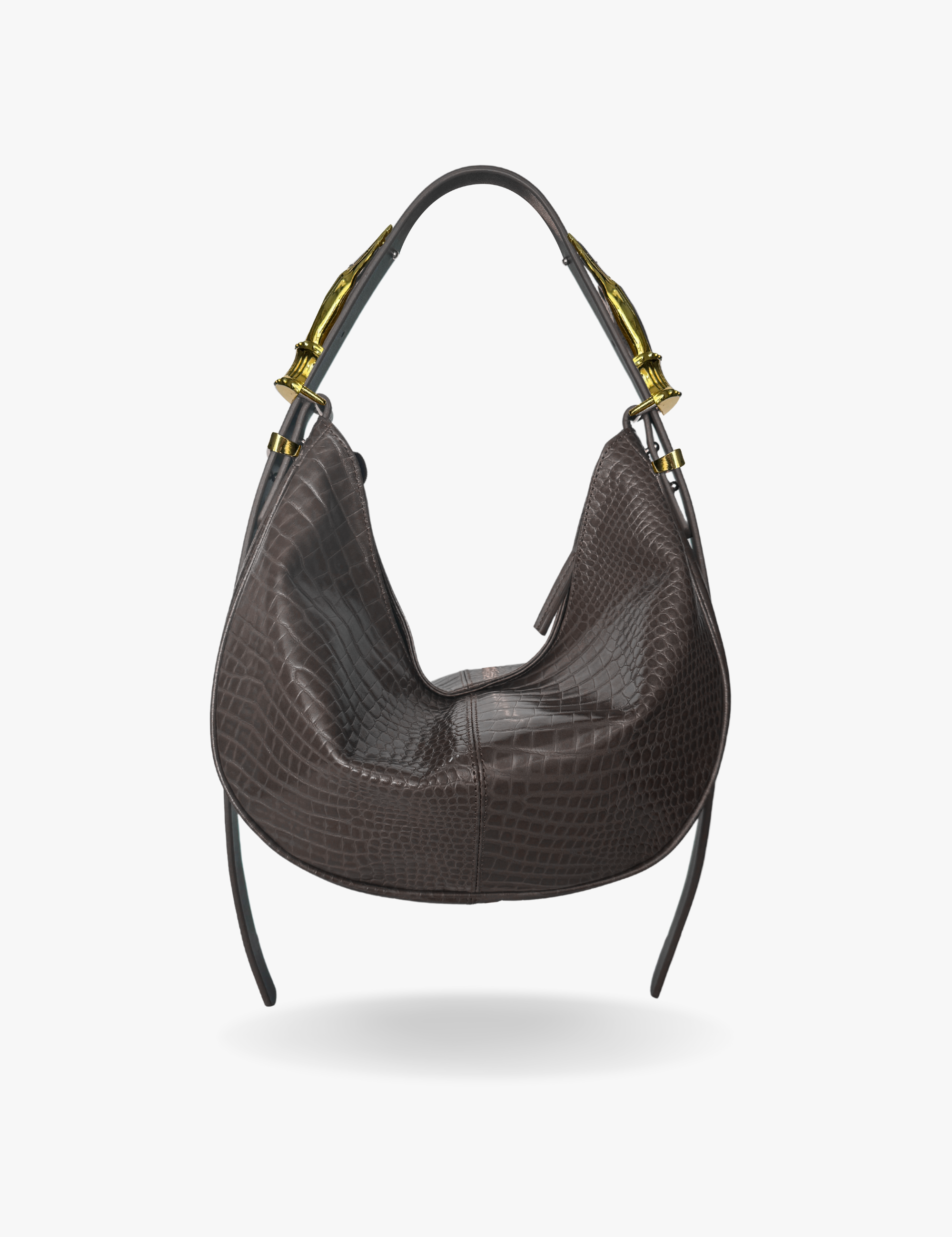 The Midi Hobo Gilded Lure Bag Taupe