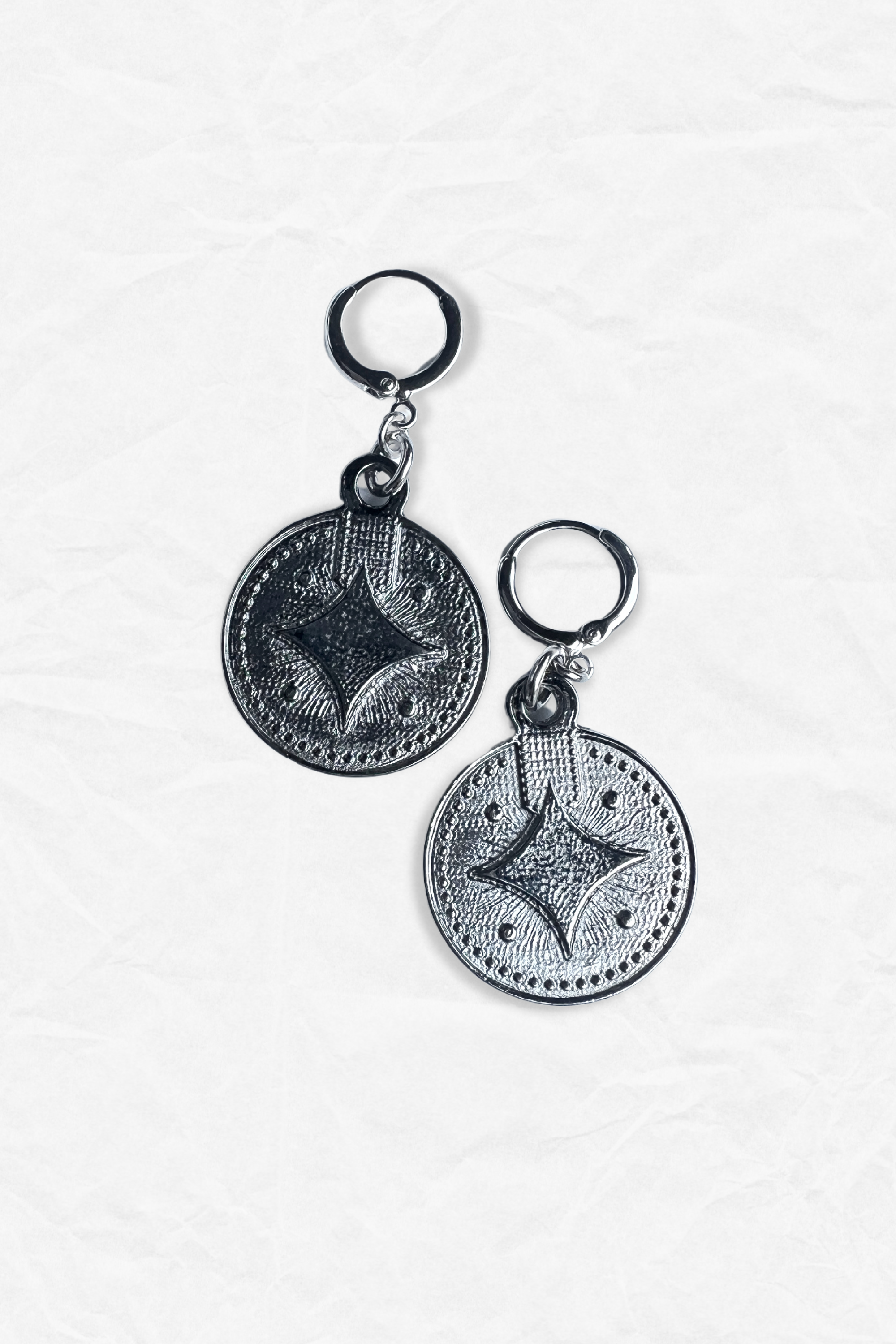 Black Coin Earrings