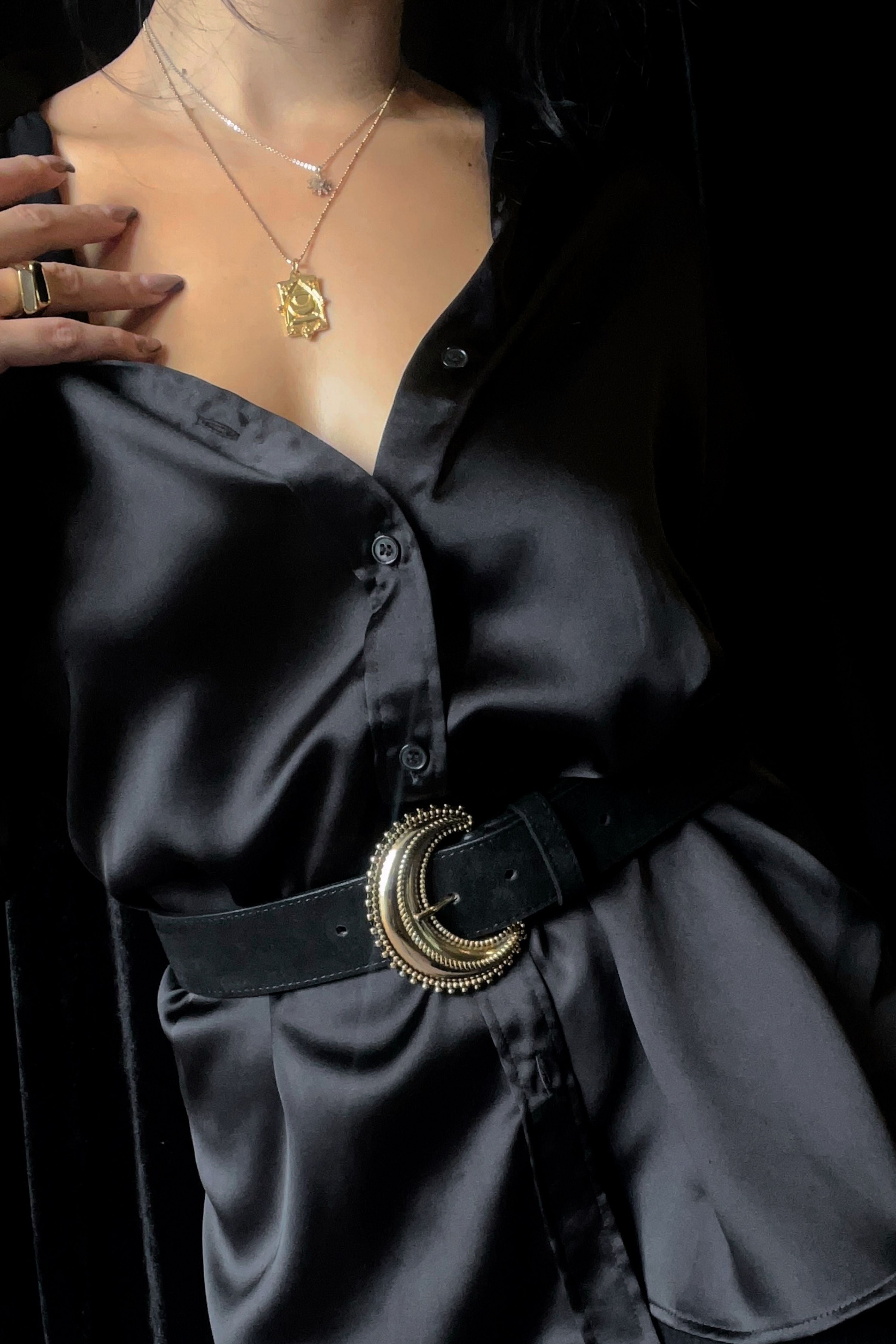 Boheme Belt Black Silver