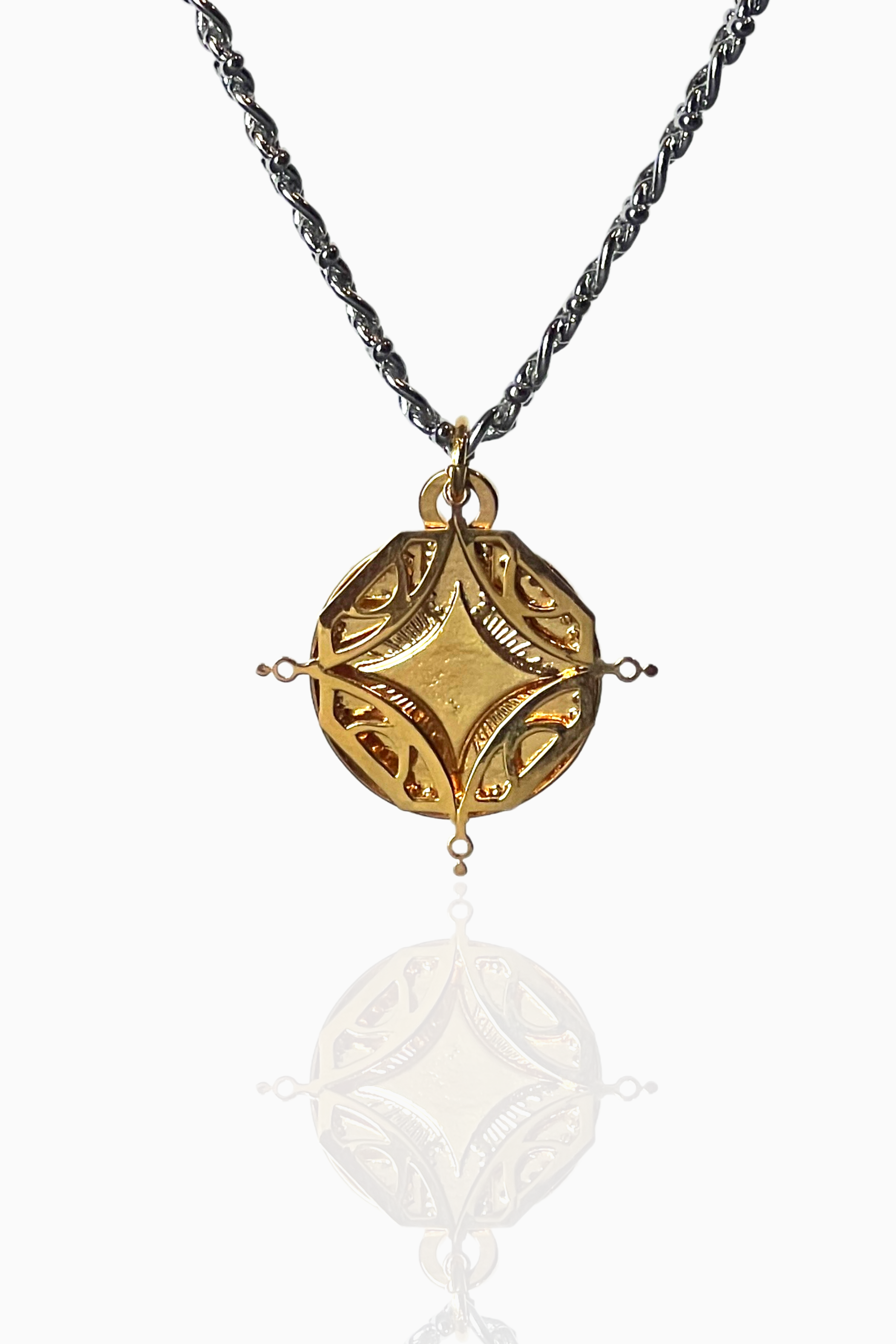 Bold Double Lush Charm Necklace Silver + Gold
