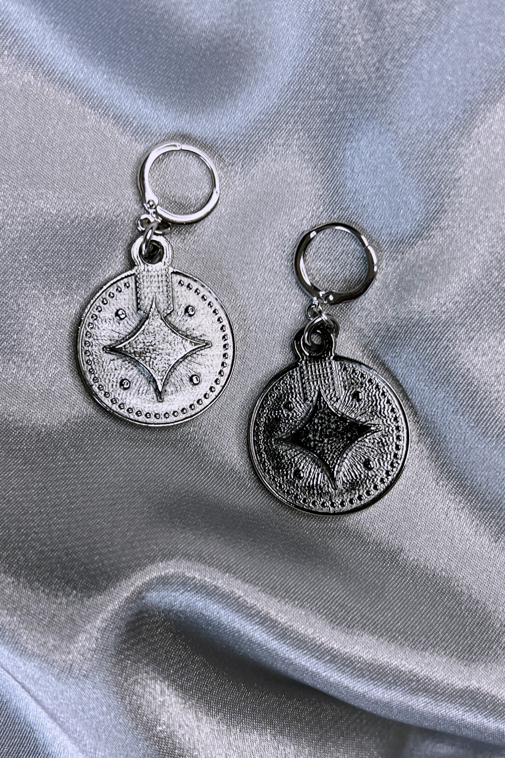 Black Coin Earrings